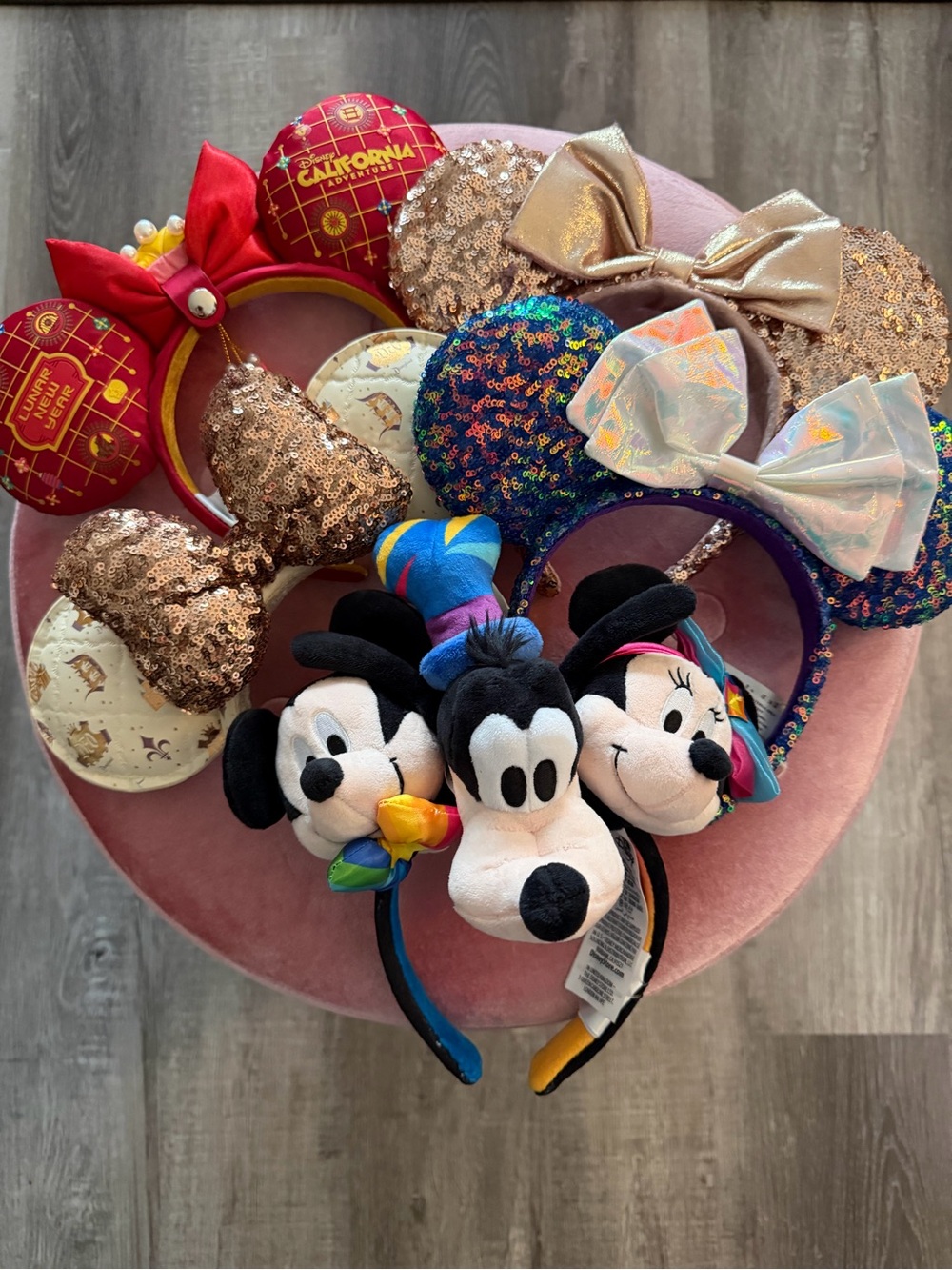 Lot of 5 Disneyland Minnie Ears with Sequins and Customizable Headbands